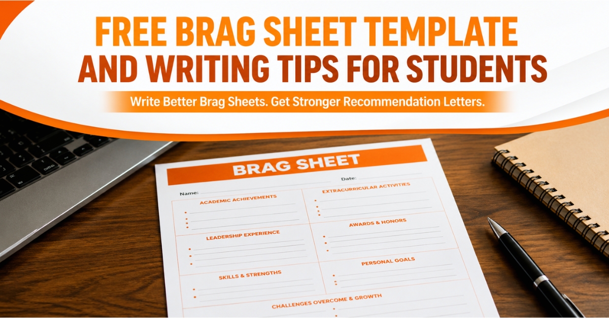 Free Brag Sheet Template and Writing Tips for Students